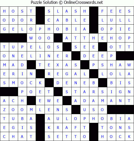 Solution for Crossword Puzzle #4638