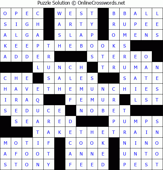 Solution for Crossword Puzzle #4641