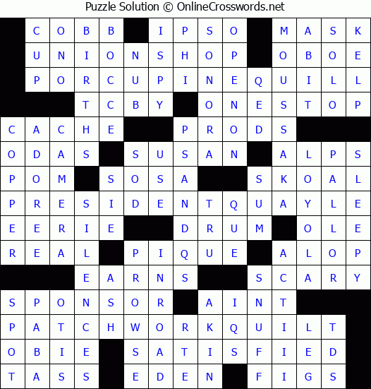 Solution for Crossword Puzzle #4642