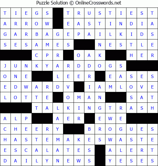 Solution for Crossword Puzzle #4643