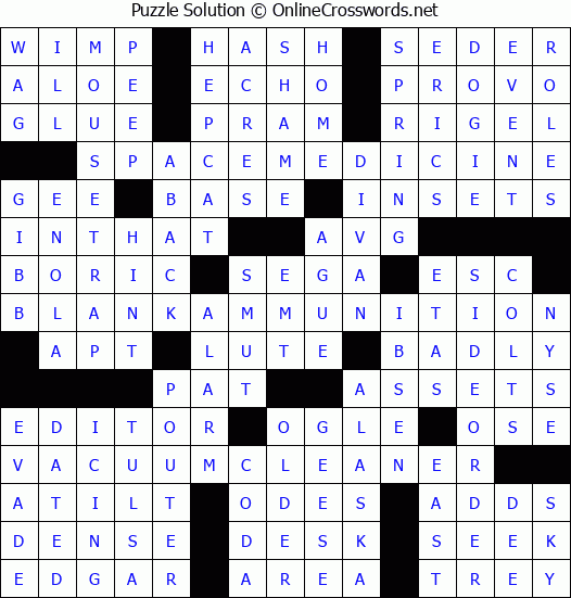 Solution for Crossword Puzzle #4646