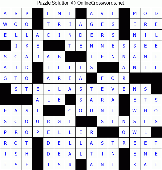 Solution for Crossword Puzzle #4650