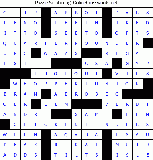 Solution for Crossword Puzzle #4651