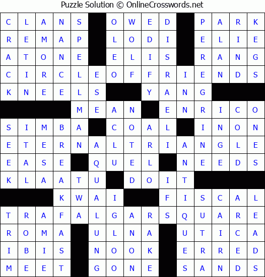 Solution for Crossword Puzzle #4653