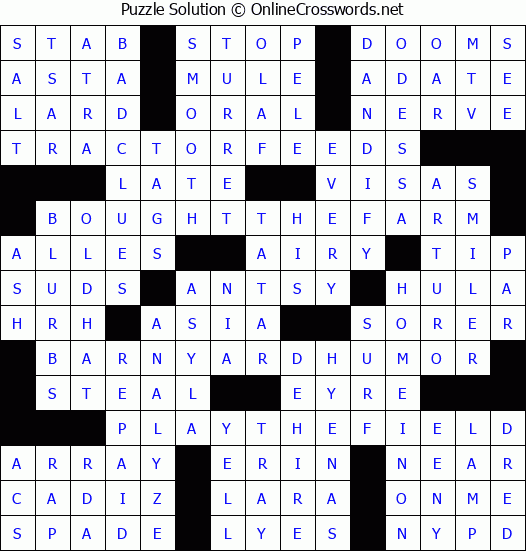 Solution for Crossword Puzzle #4655
