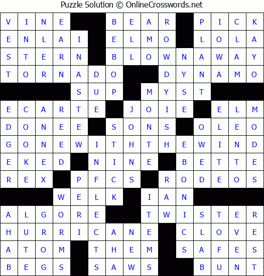 Solution for Crossword Puzzle #4658