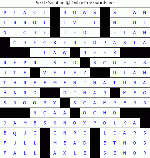 Solution for Crossword Puzzle #4659