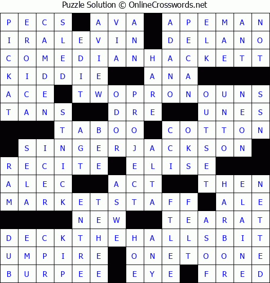 Solution for Crossword Puzzle #4662