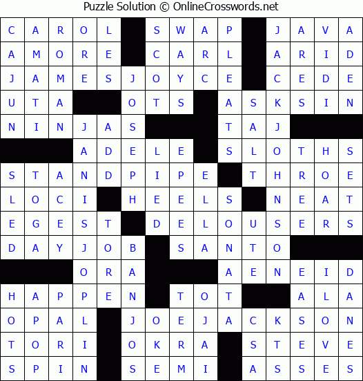 Solution for Crossword Puzzle #4663
