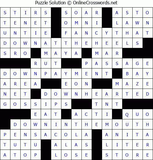 Solution for Crossword Puzzle #4664