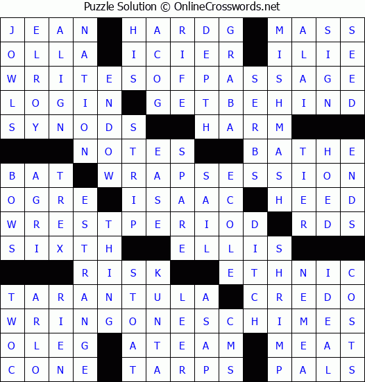 Solution for Crossword Puzzle #4666