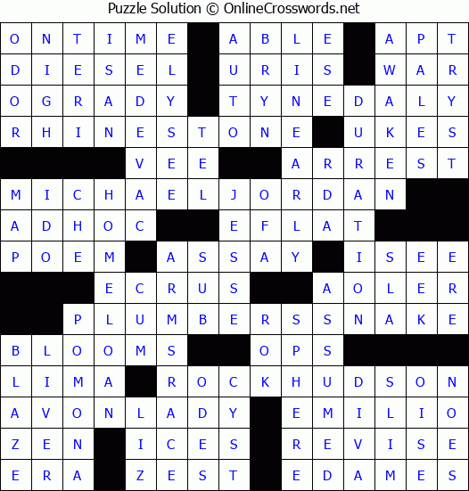 Solution for Crossword Puzzle #4669