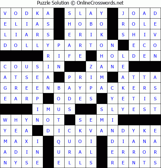 Solution for Crossword Puzzle #4670