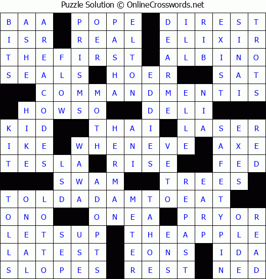 Solution for Crossword Puzzle #4674