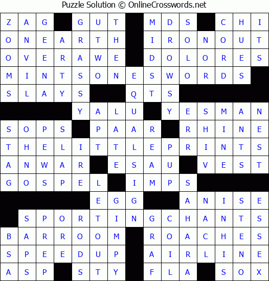 Solution for Crossword Puzzle #4677