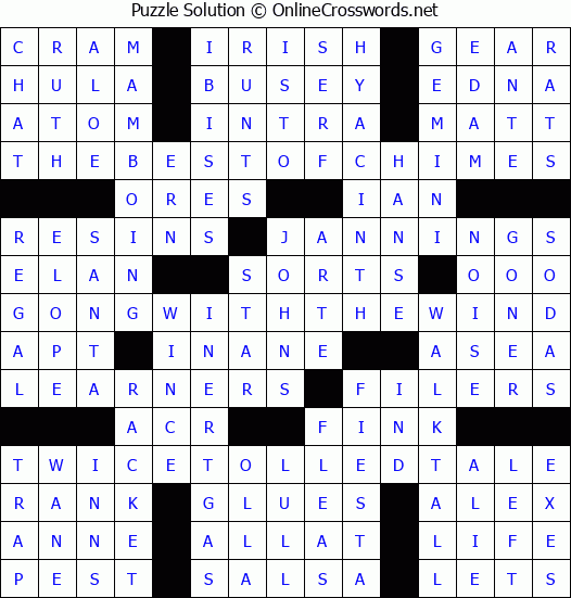 Solution for Crossword Puzzle #4678