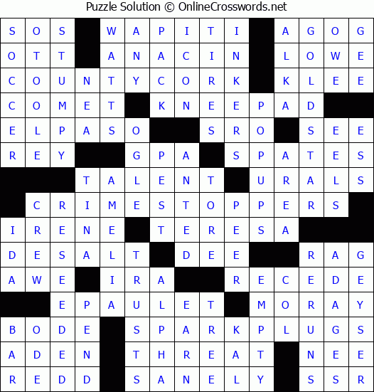 Solution for Crossword Puzzle #4680