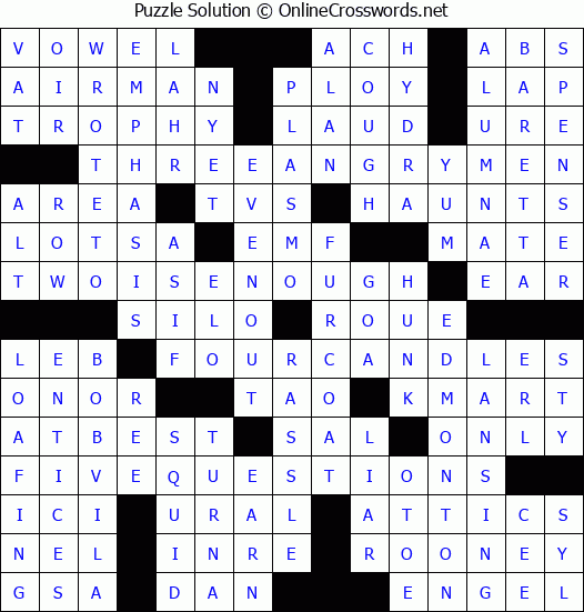 Solution for Crossword Puzzle #4681