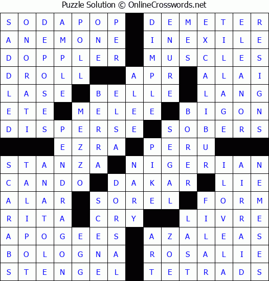 Solution for Crossword Puzzle #4682