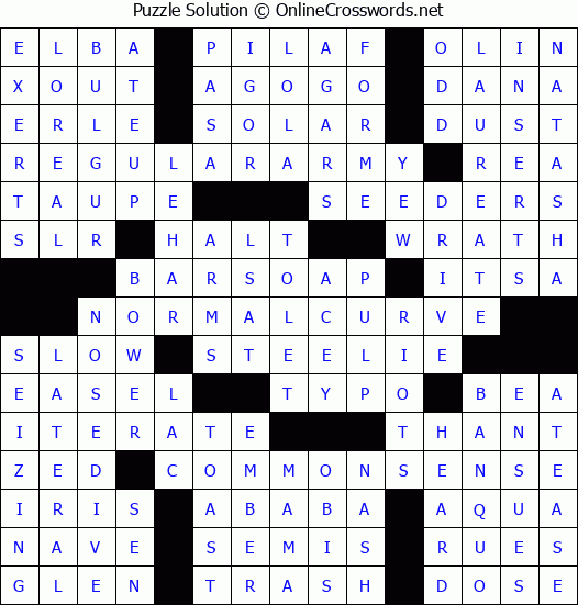 Solution for Crossword Puzzle #4686