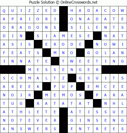 Solution for Crossword Puzzle #4689