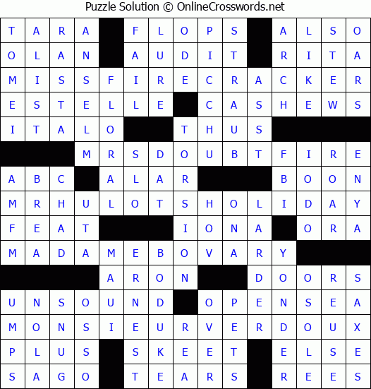 Solution for Crossword Puzzle #4690