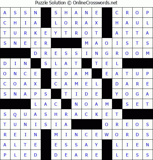 Solution for Crossword Puzzle #4693
