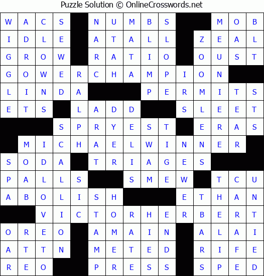 Solution for Crossword Puzzle #4698