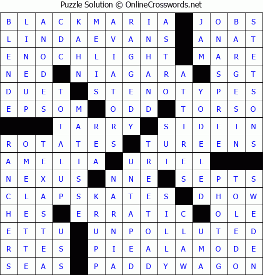 Solution for Crossword Puzzle #4703