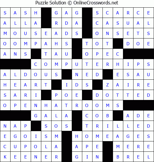 Solution for Crossword Puzzle #4706
