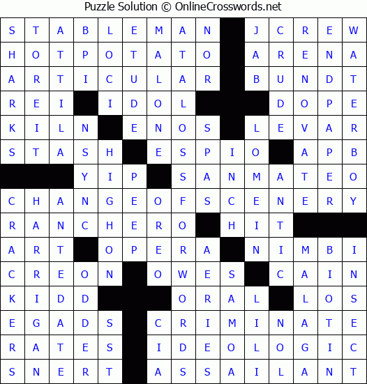 Solution for Crossword Puzzle #4710
