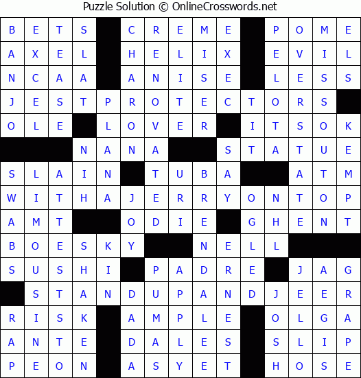 Solution for Crossword Puzzle #4712