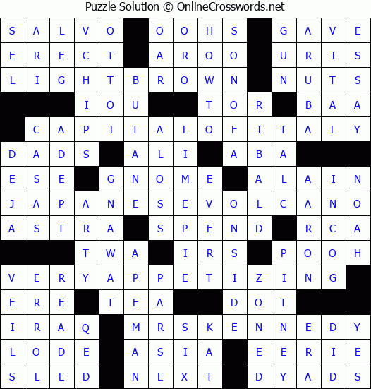 Solution for Crossword Puzzle #4713