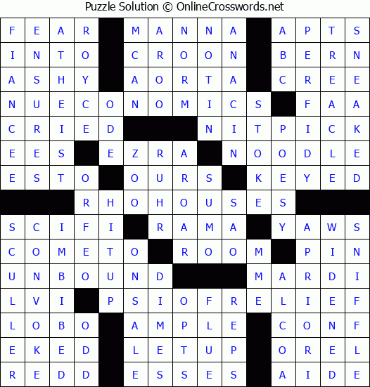 Solution for Crossword Puzzle #4714