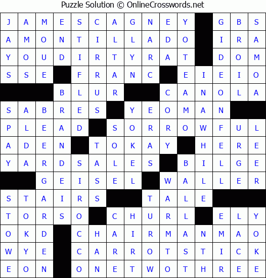 Solution for Crossword Puzzle #4717