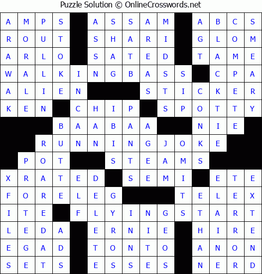 Solution for Crossword Puzzle #4718