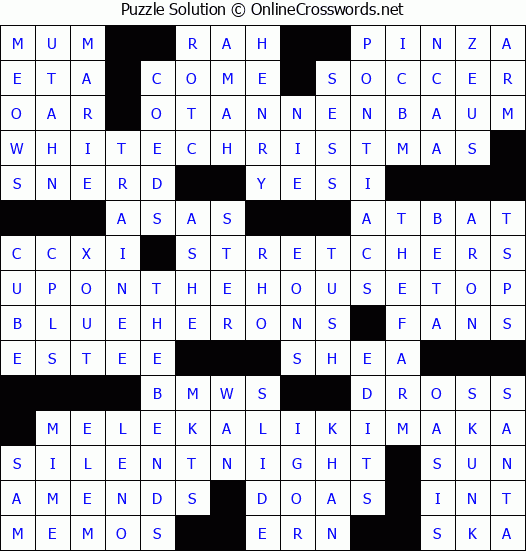 Solution for Crossword Puzzle #4722
