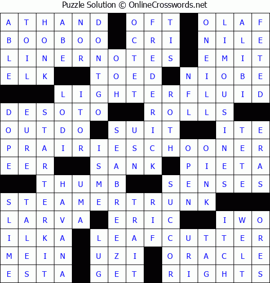 Solution for Crossword Puzzle #4725