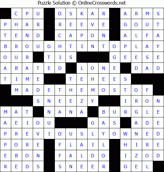 Solution for Crossword Puzzle #4728