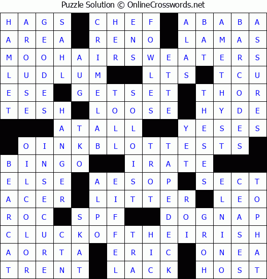 Solution for Crossword Puzzle #4739
