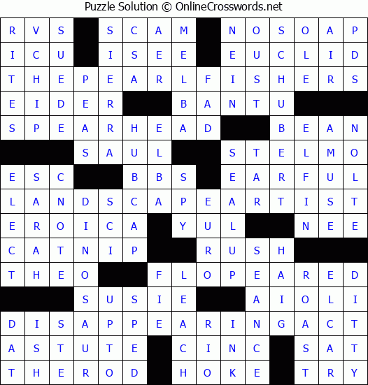 Solution for Crossword Puzzle #4740