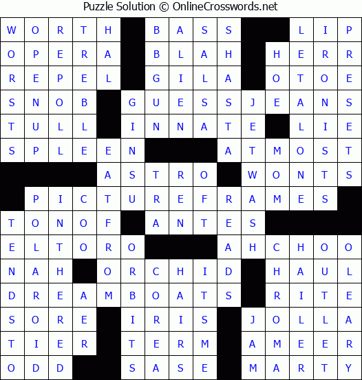 Solution for Crossword Puzzle #4741