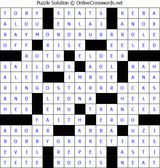Solution for Crossword Puzzle #4743