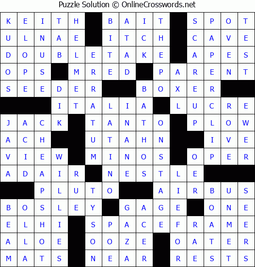 Solution for Crossword Puzzle #4749