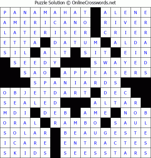 Solution for Crossword Puzzle #4752