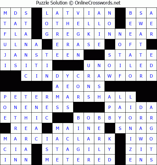 Solution for Crossword Puzzle #4753