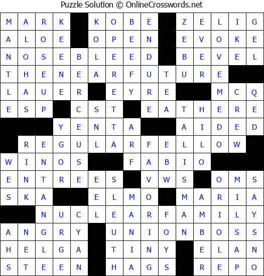 Solution for Crossword Puzzle #4755