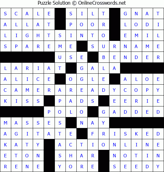 Solution for Crossword Puzzle #4758