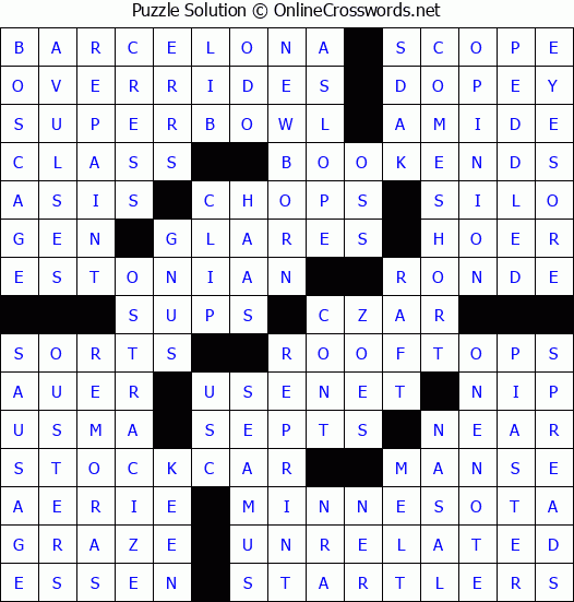 Solution for Crossword Puzzle #4759