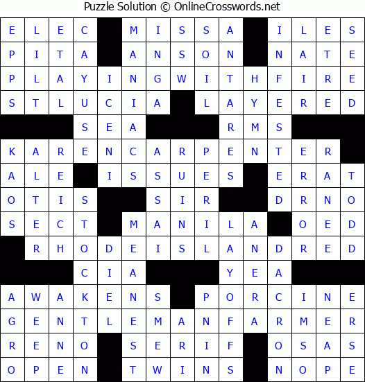 Solution for Crossword Puzzle #4764